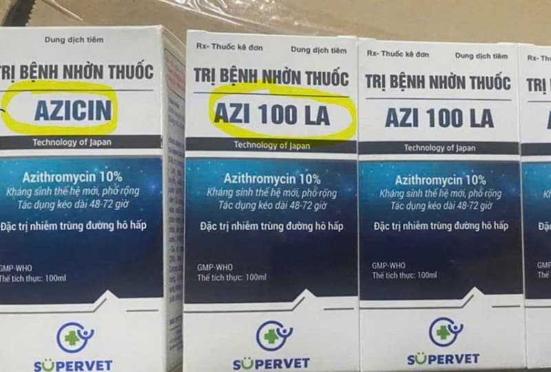 thông báo tên sản phẩm AZICIN - azi 100 la