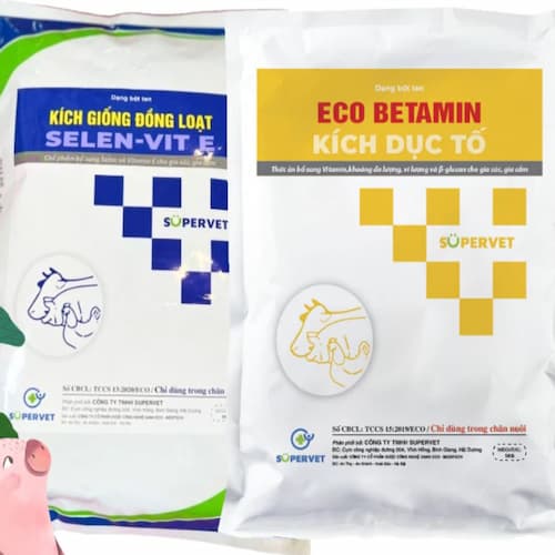 Cặp kích giống heo Eco betamin và Selen Vit E